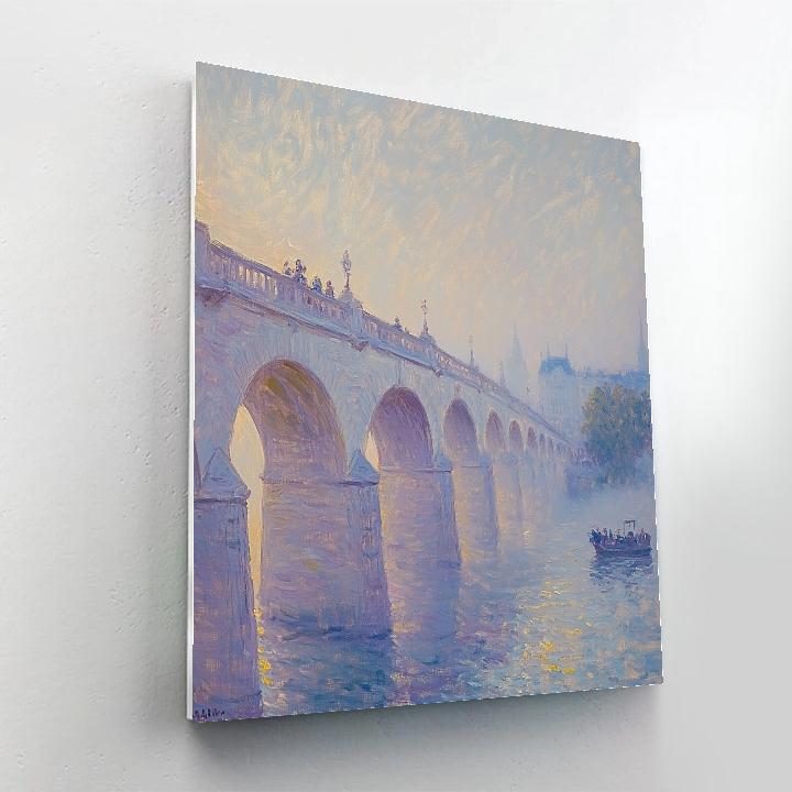 Monet Inspired Foggy City Bridge Dawn painting number kit