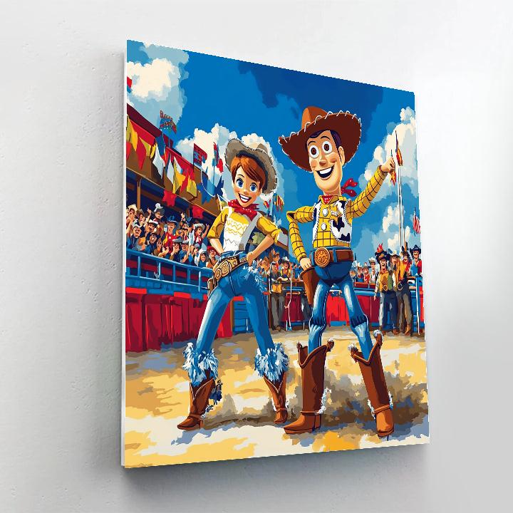 Woody And Jessie’s Wild West Rodeo Disney Inspired paint by color