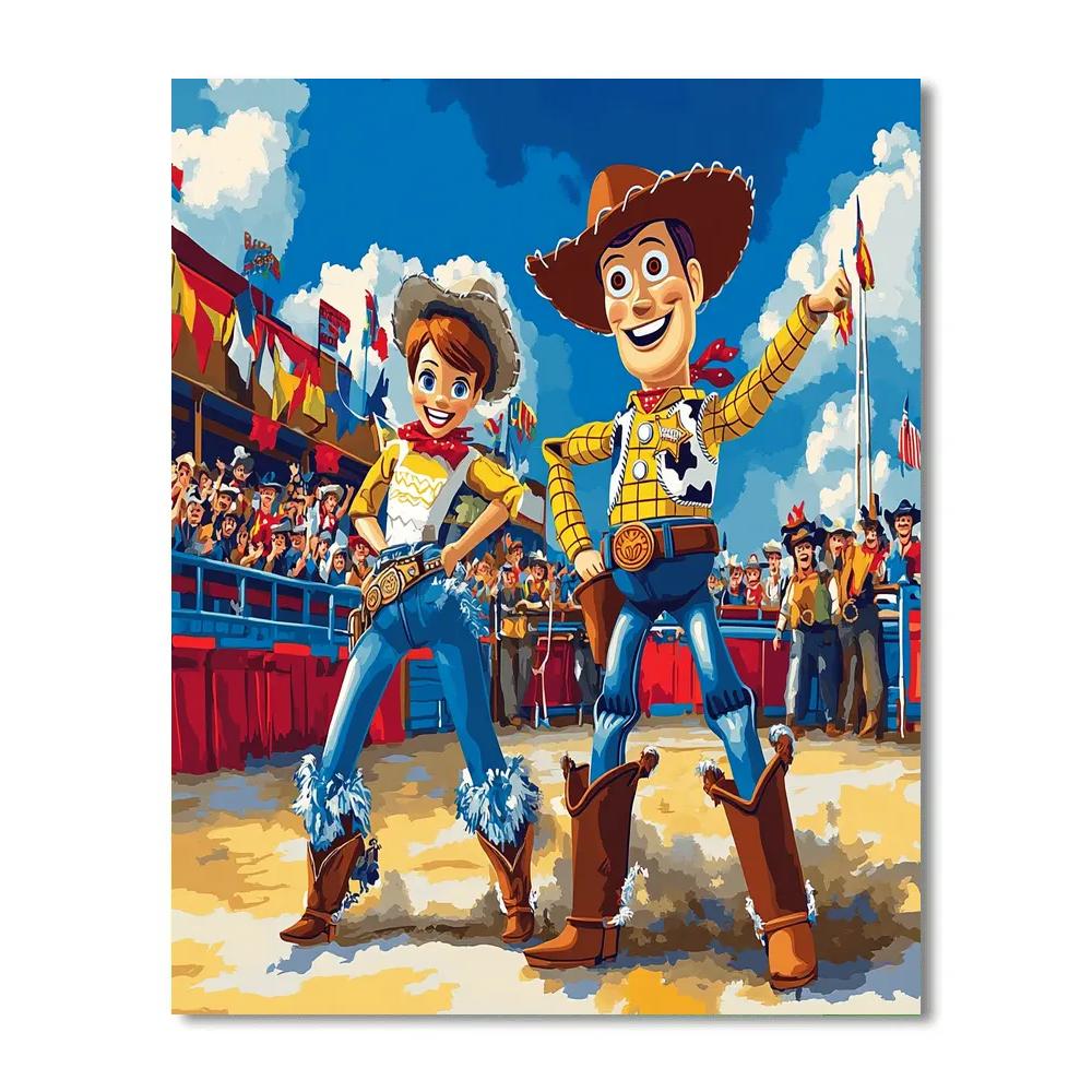 Woody And Jessie’s Wild West Rodeo Disney Inspired paint by color