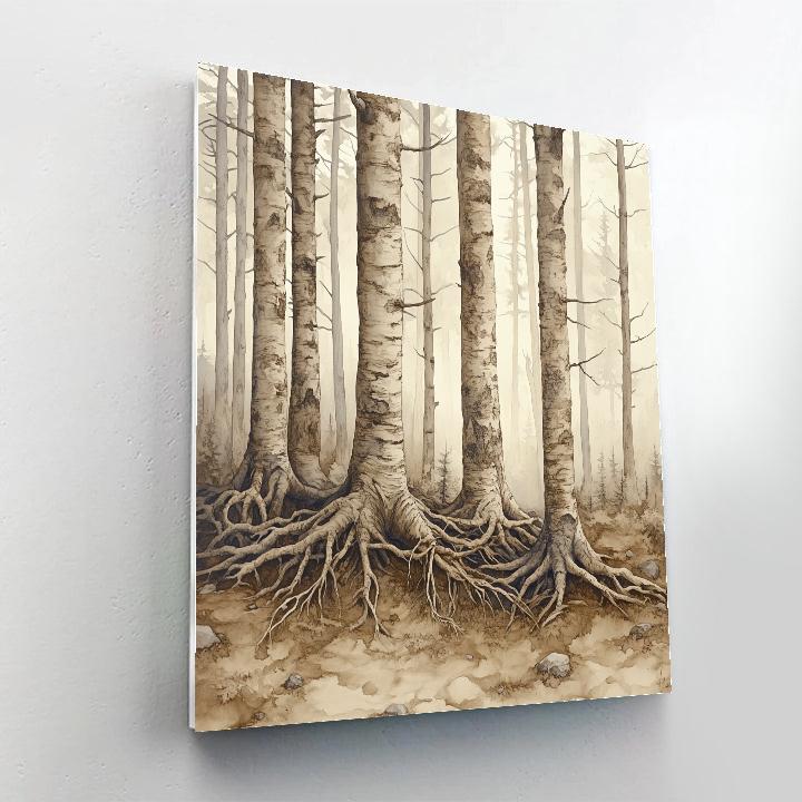 Leonardo Da Vinci Inspired Anatomical Forest Study Paint by numbers art