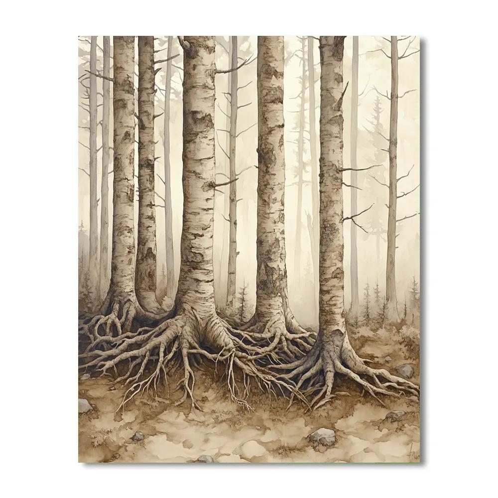 Leonardo Da Vinci Inspired Anatomical Forest Study Paint by numbers art