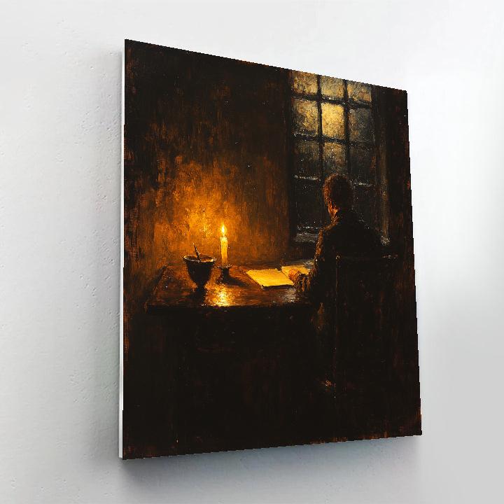 Rembrandt Inspired Candlelit Writer Desk paint by color
