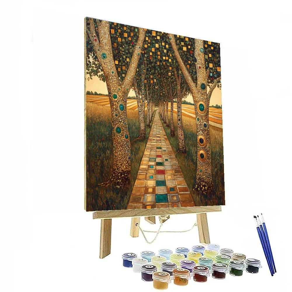 Gustav Klimt Inspired Golden Orchard Path Paint by numbers kits