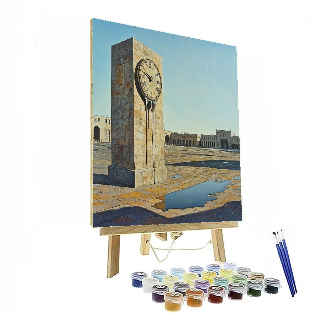 Salvador Dali Inspired Melting City Clocktower Paint by numbers art