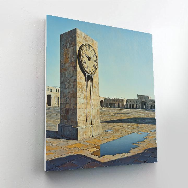 Salvador Dali Inspired Melting City Clocktower Paint by numbers art