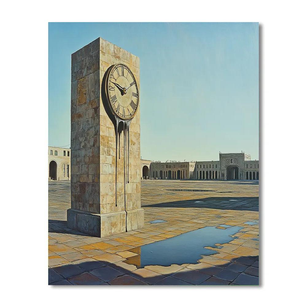 Salvador Dali Inspired Melting City Clocktower Paint by numbers art