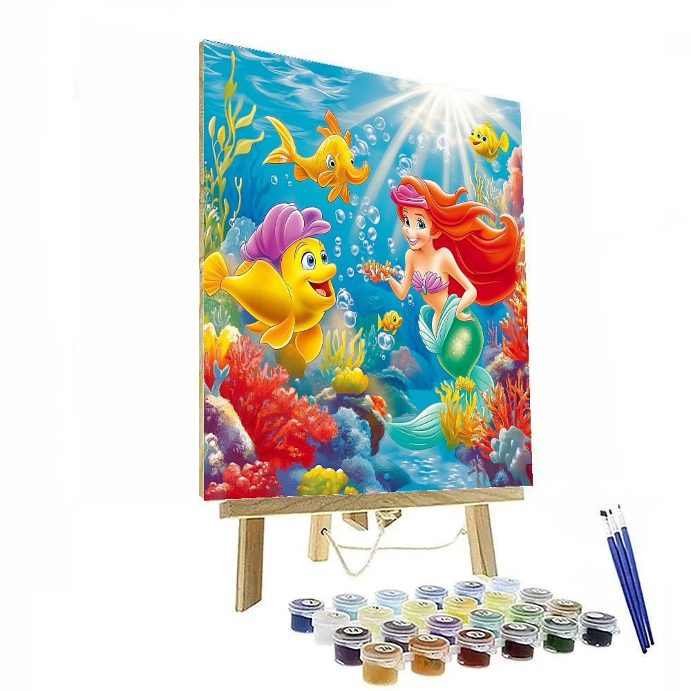 Ariel And Flounder’s Coral Reef Party Disney Inspired Numbered painting kits
