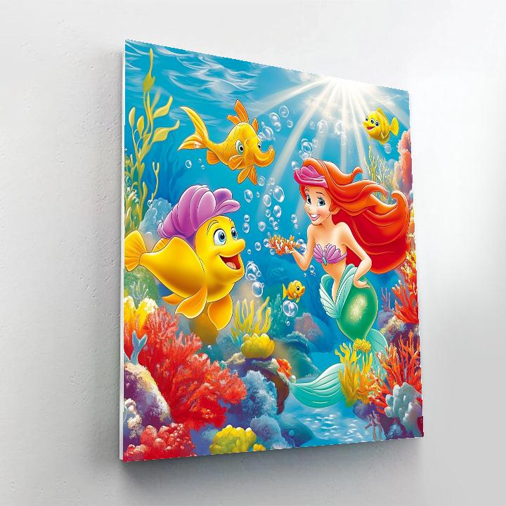 Ariel And Flounder’s Coral Reef Party Disney Inspired Numbered painting kits