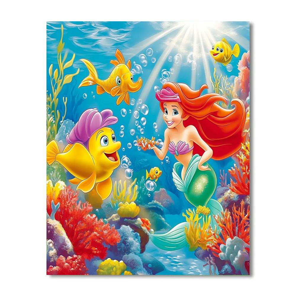 Ariel And Flounder’s Coral Reef Party Disney Inspired Numbered painting kits