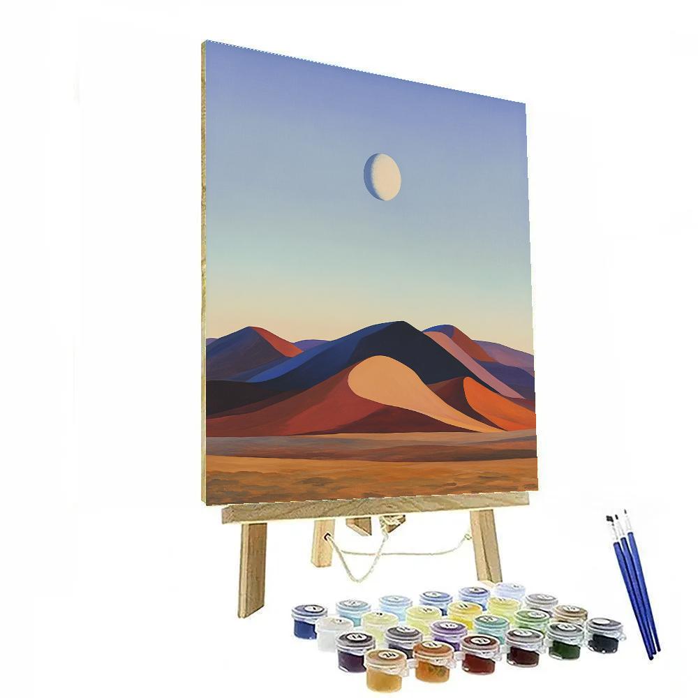 Georgia OKeeffe Inspired Desert Moonrise Hills Paint by numbers kits