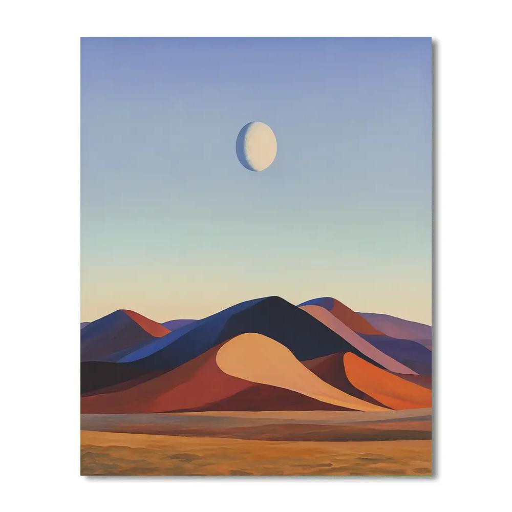 Georgia OKeeffe Inspired Desert Moonrise Hills Paint by numbers kits