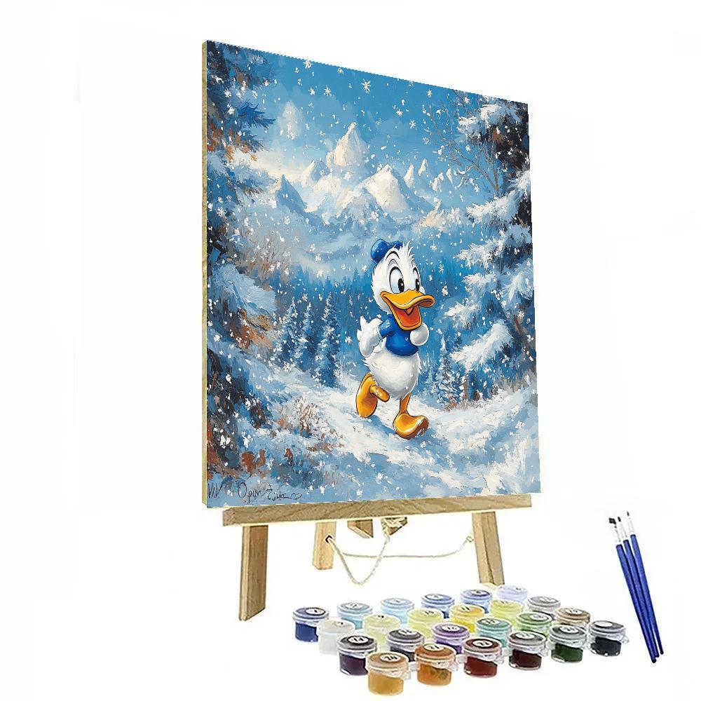 Donald Duck’s Snowy Mountain Adventure Disney Inspired paint by color