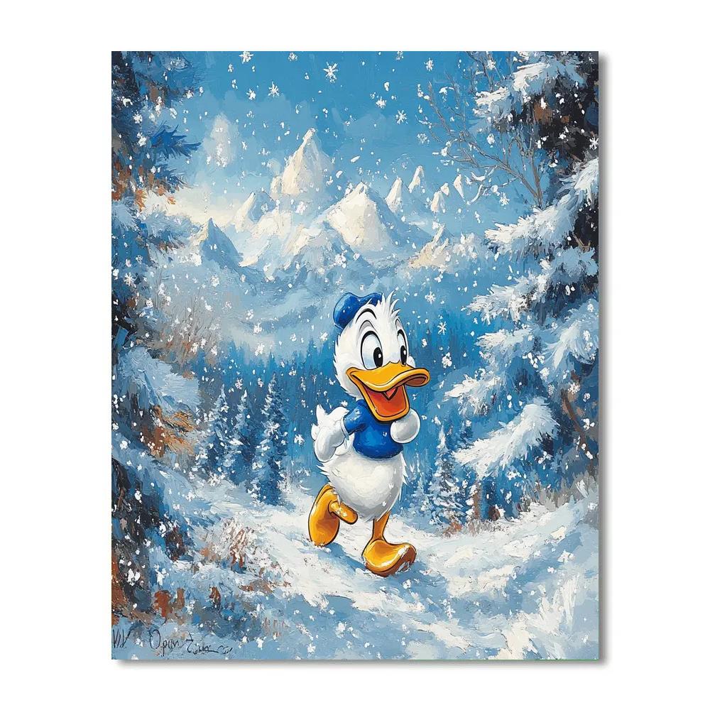 Donald Duck’s Snowy Mountain Adventure Disney Inspired paint by color