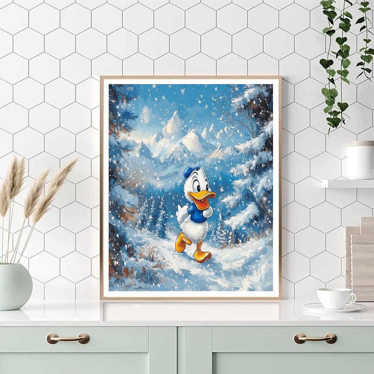 Donald Duck’s Snowy Mountain Adventure Disney Inspired paint by color