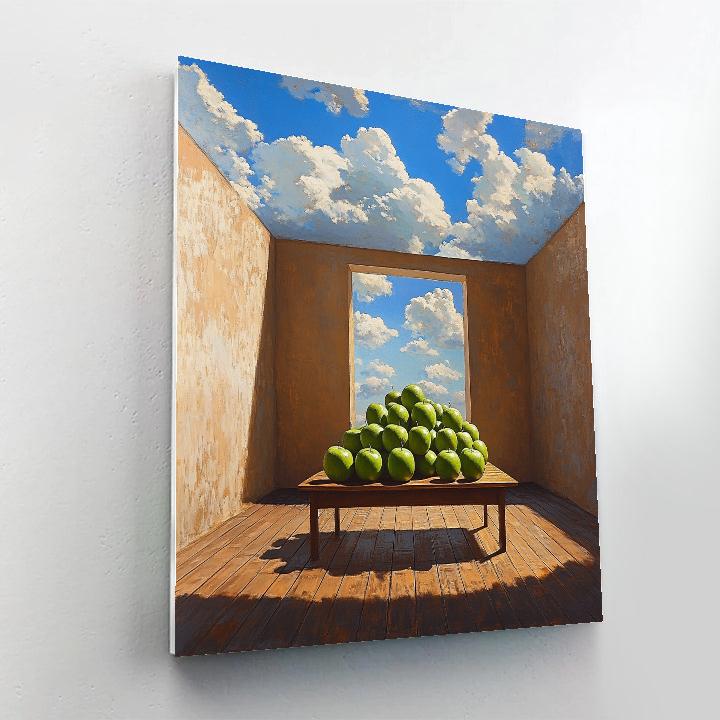 Rene Magritte Inspired Apples And Sky Room Numbered painting kits