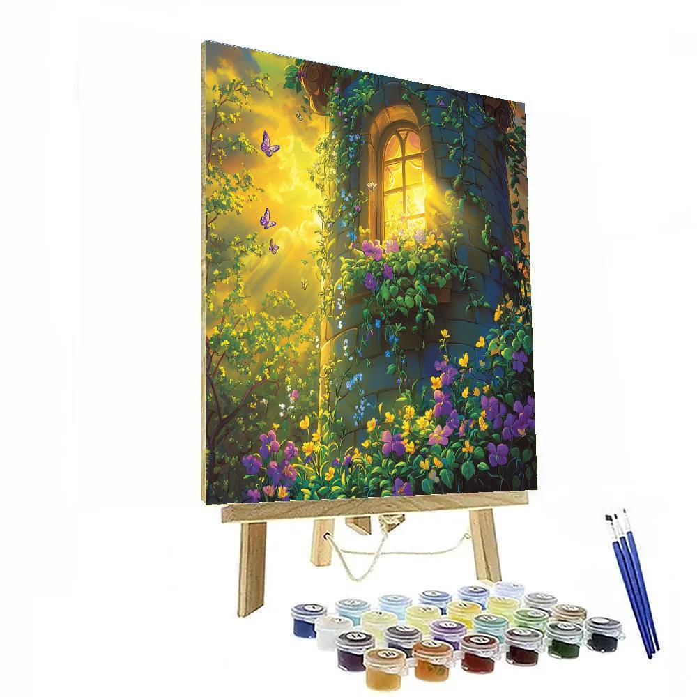 Rapunzel’s Tower Garden Dream Disney Inspired Numbered painting kits