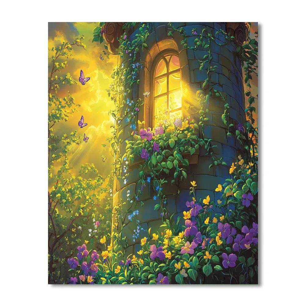 Rapunzel’s Tower Garden Dream Disney Inspired Numbered painting kits