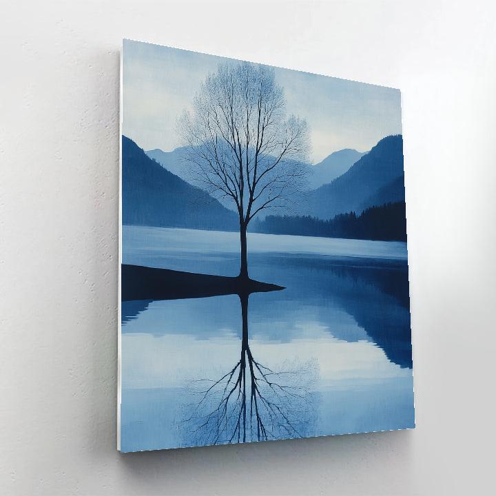 Caspar David Friedrich Inspired Lone Tree By Lake painting number kit