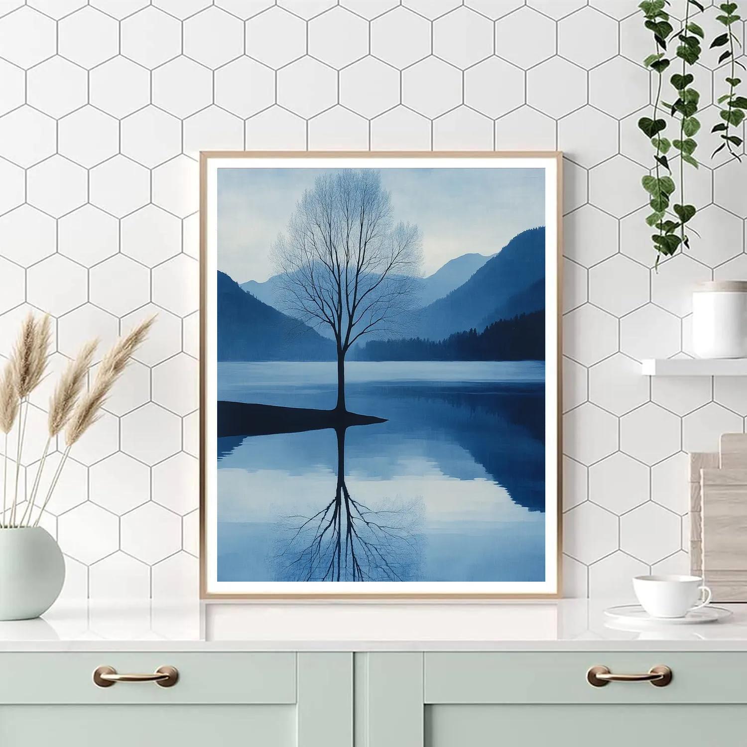 Caspar David Friedrich Inspired Lone Tree By Lake painting number kit