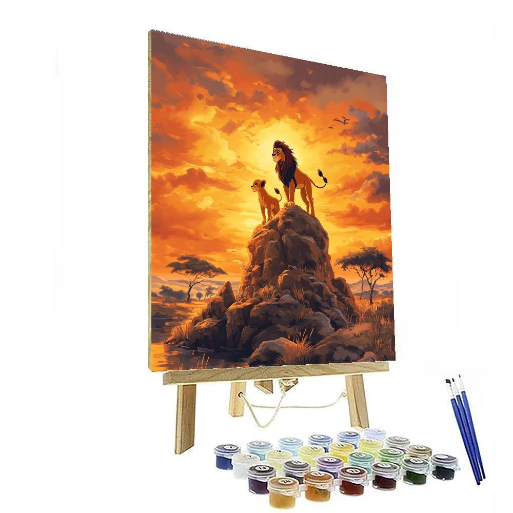 Simba And Nala’s Sunset Savannah Disney Inspired DIY paint by numbers