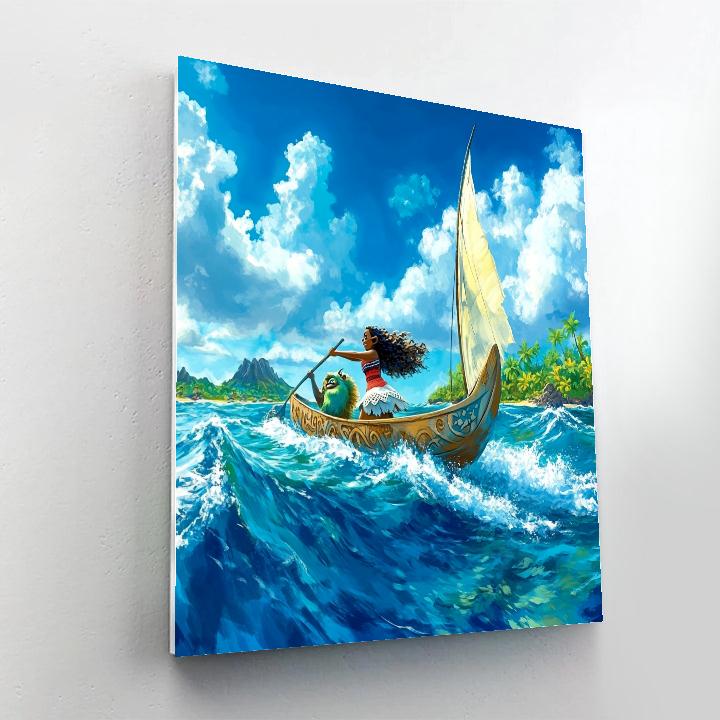 Moana And Hei Hei’s Ocean Voyage Disney Inspired DIY paint by numbers