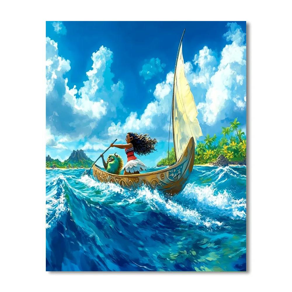 Moana And Hei Hei’s Ocean Voyage Disney Inspired DIY paint by numbers