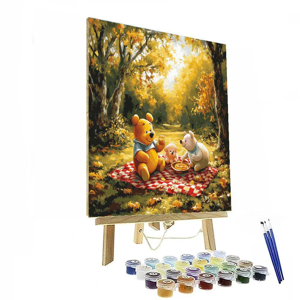 Winnie The Pooh’s Cozy Forest Picnic Disney Inspired DIY paint by numbers
