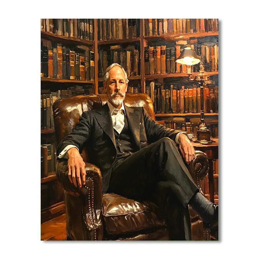 John Singer Sargent Inspired Library Gentleman paint by numbers