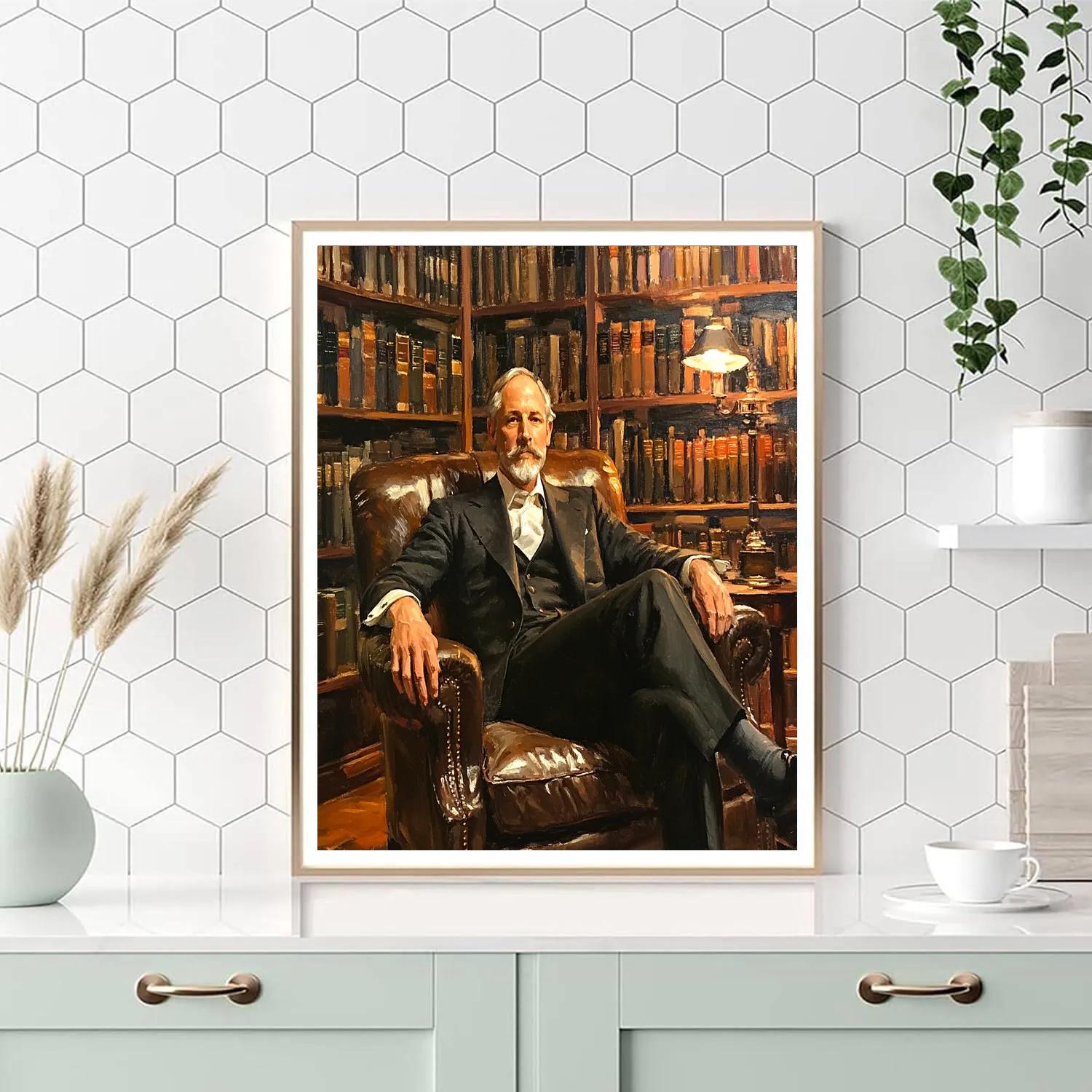 John Singer Sargent Inspired Library Gentleman paint by numbers