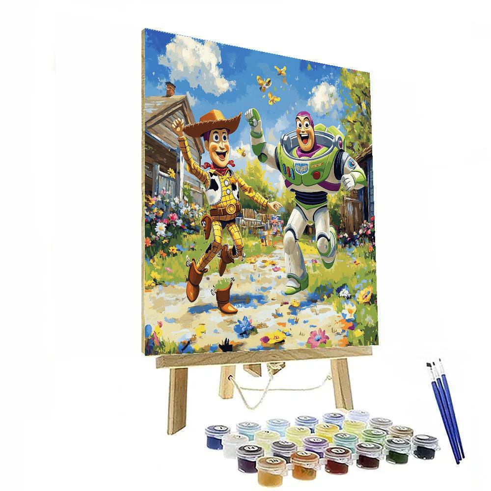 Buzz And Woody’s Backyard Mission Disney Inspired Number painting