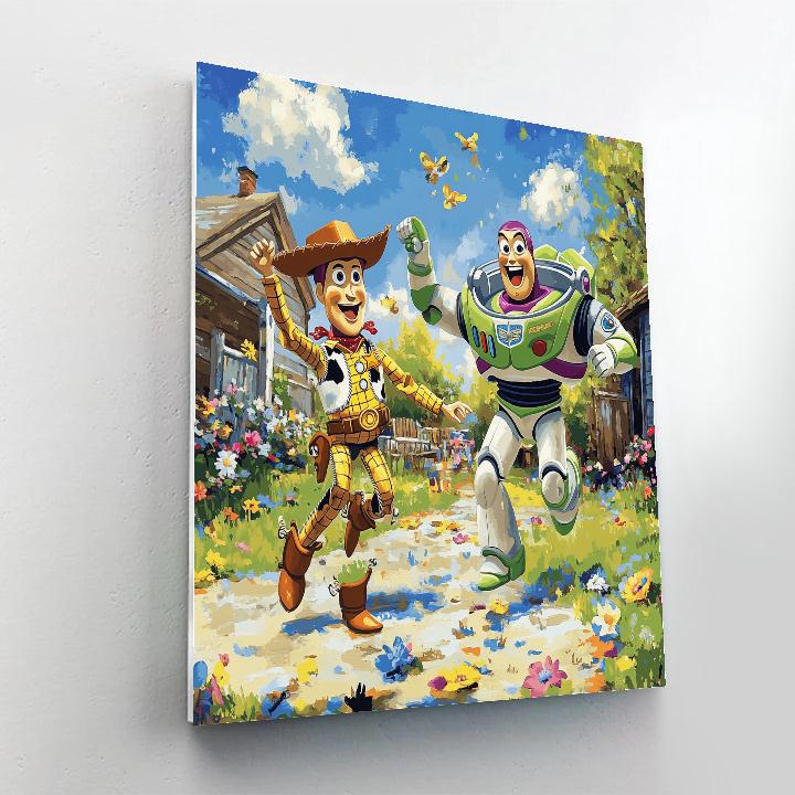 Buzz And Woody’s Backyard Mission Disney Inspired Number painting