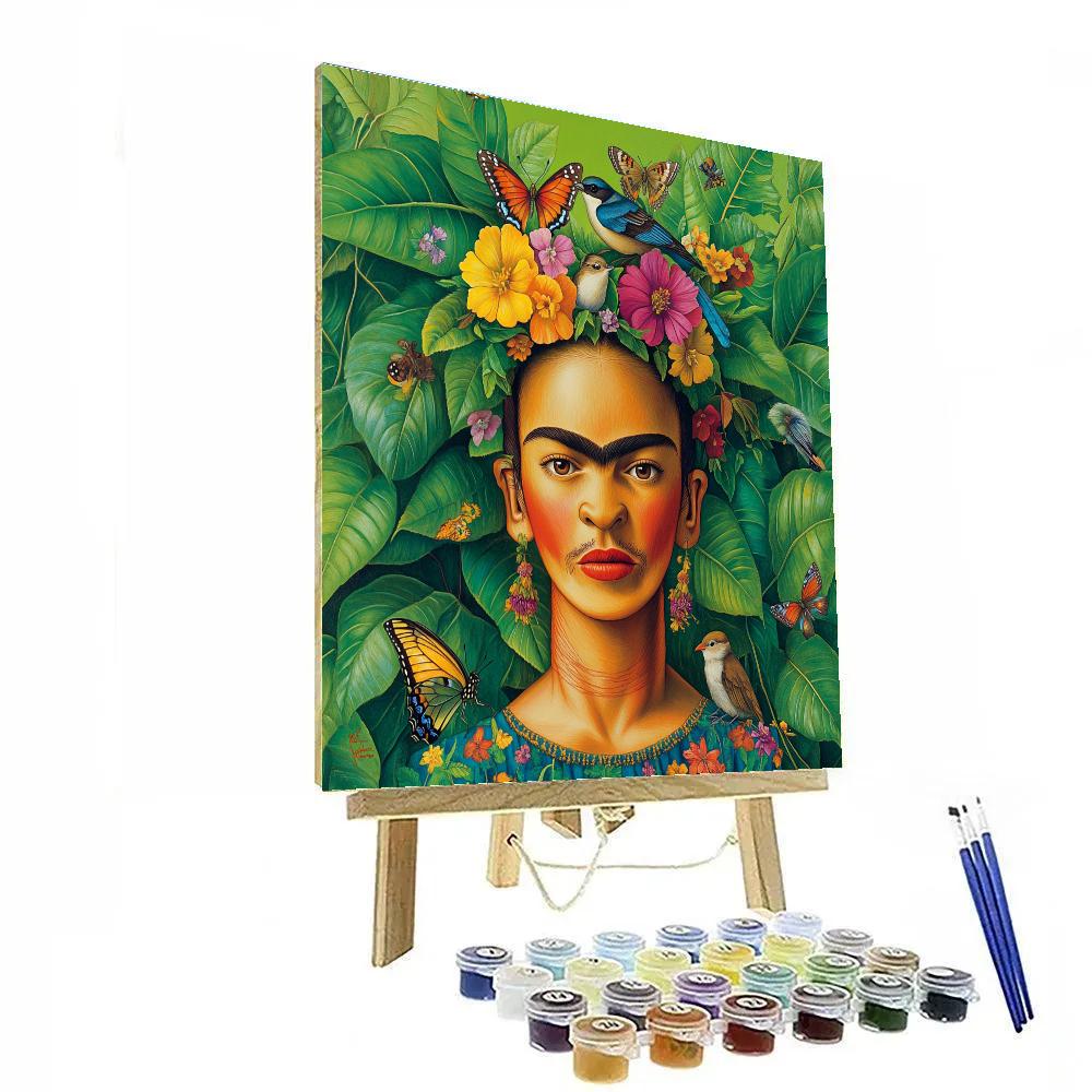 Frida Kahlo Inspired Flower Crown Forest Spirit paint by number