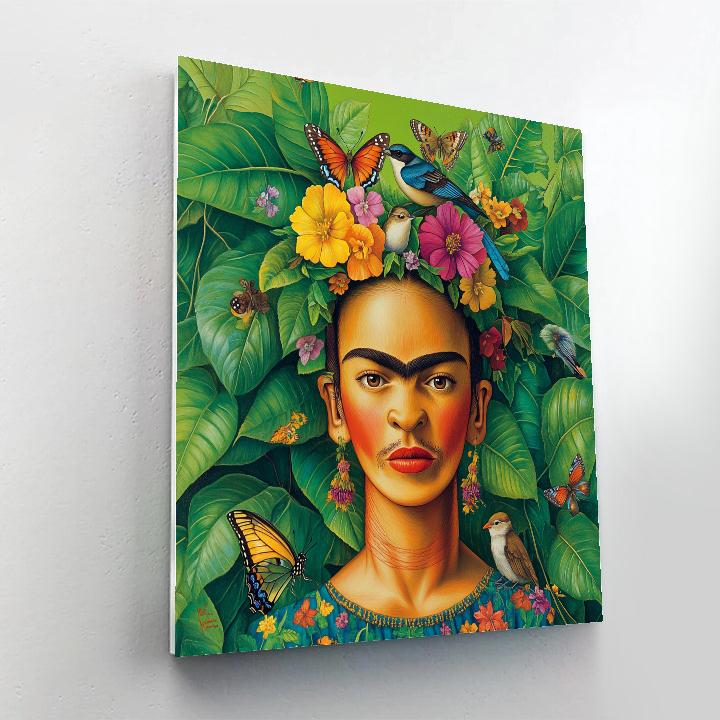 Frida Kahlo Inspired Flower Crown Forest Spirit paint by number