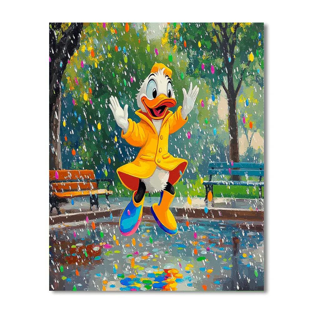 Donald Duck’s Rainy Day Adventure Disney Inspired paint by numbers