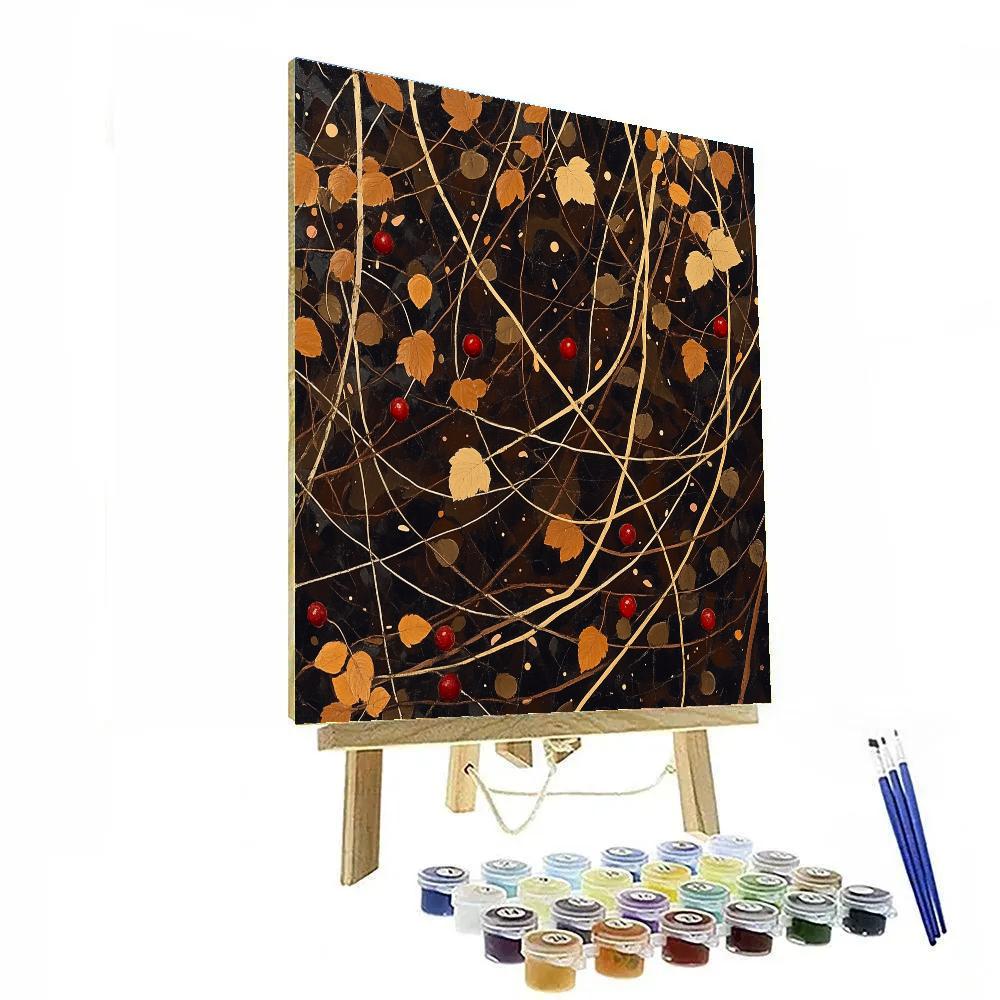 Jackson Pollock Inspired Forest Floor Abstraction painting number kit