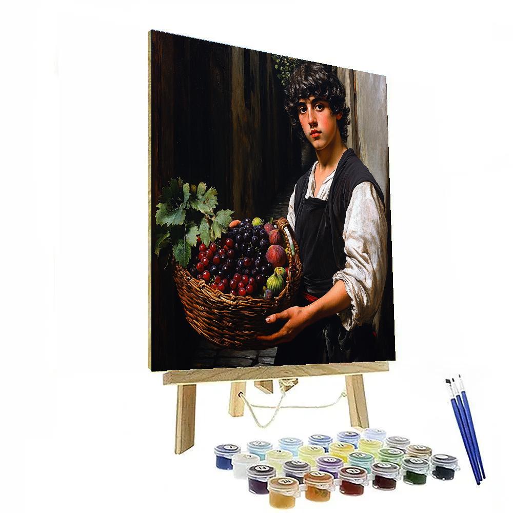 Caravaggio Inspired Fruit Seller In Alley Numbered painting kits