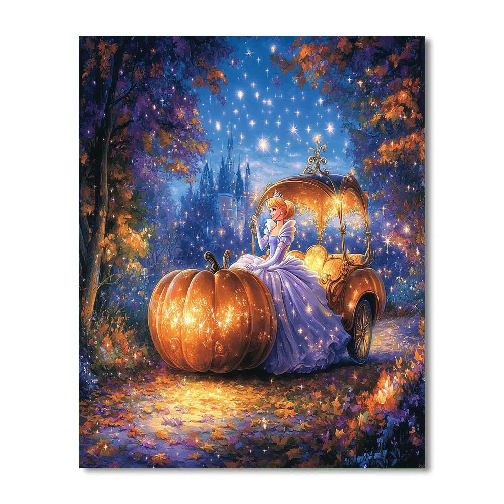 Cinderella’s Pumpkin Carriage Ride Disney Inspired Numbered painting kits