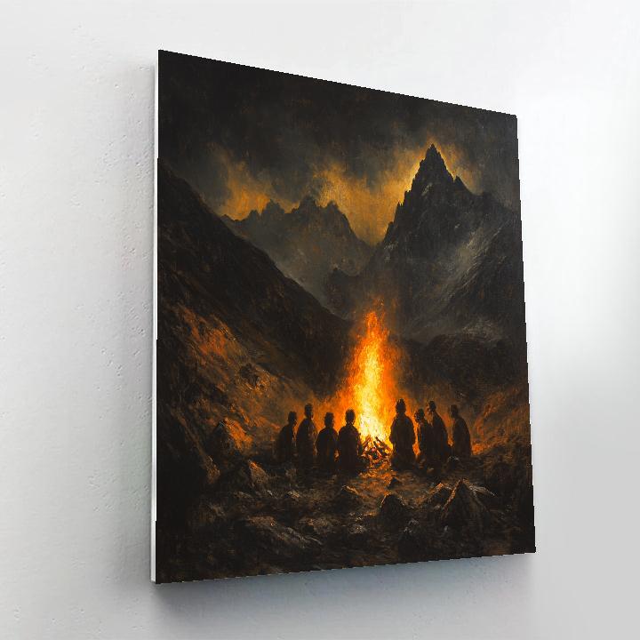 Goya Inspired Bonfire At Mountain Pass Painting by numbers kit