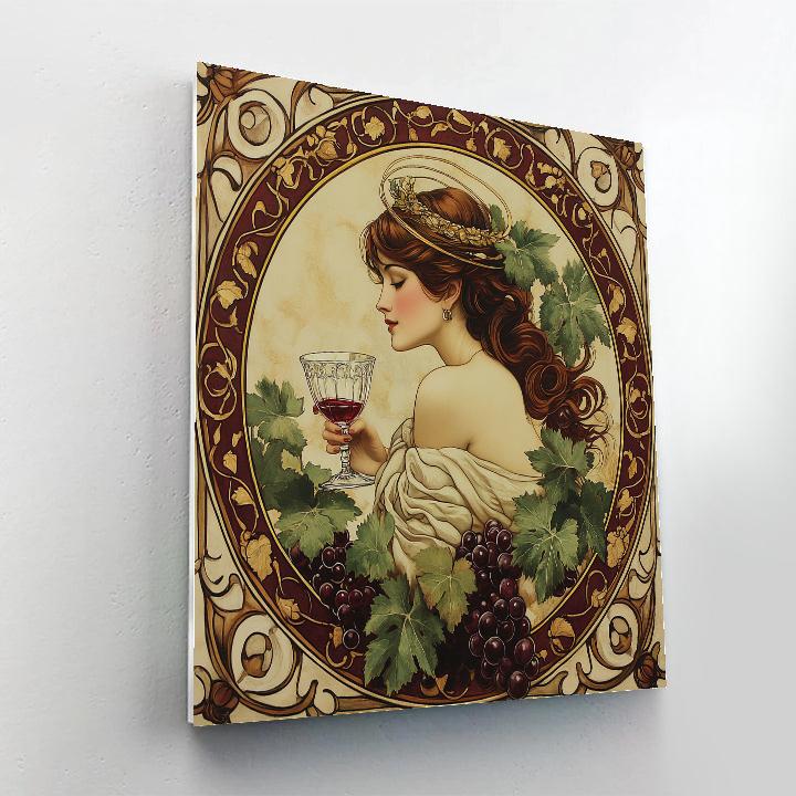 Alphonse Mucha Inspired Wine Celebration Muse Paint by numbers art