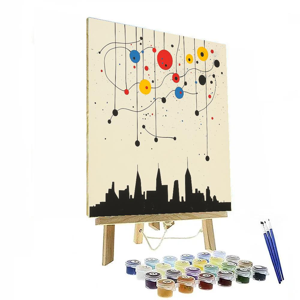 Joan Miro Inspired Star Garden Over City Painting by numbers kit