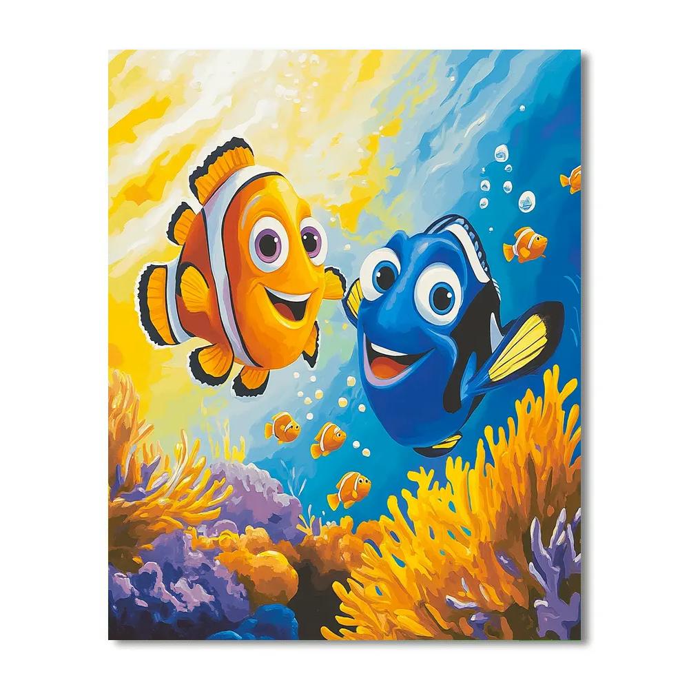 Dory And Nemo’s Underwater Treasure Hunt Disney Inspired paint by color