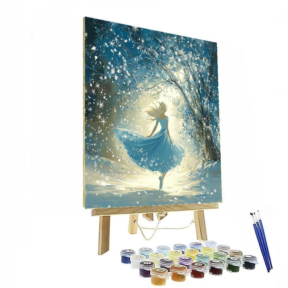 Elsa’s Magical Snowflake Dance Disney Inspired DIY paint by numbers