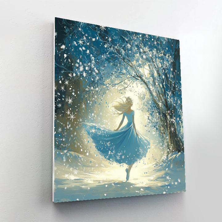 Elsa’s Magical Snowflake Dance Disney Inspired DIY paint by numbers