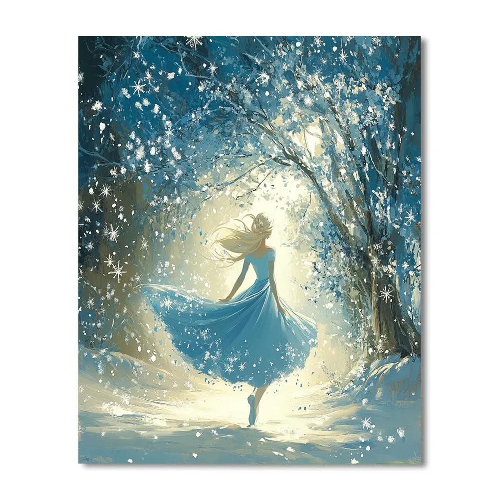 Elsa’s Magical Snowflake Dance Disney Inspired DIY paint by numbers