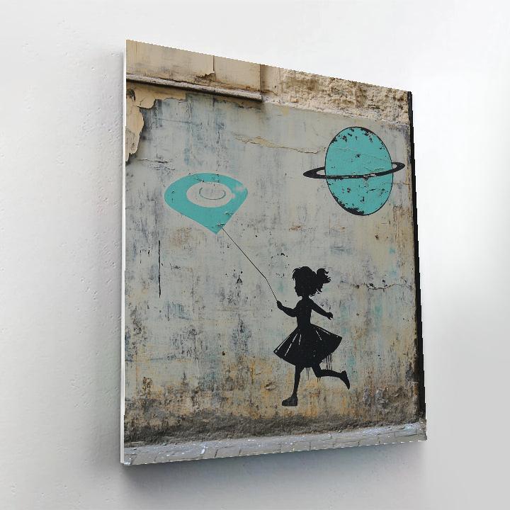 Banksy Inspired Girl With Planet Kite Painting by numbers kit