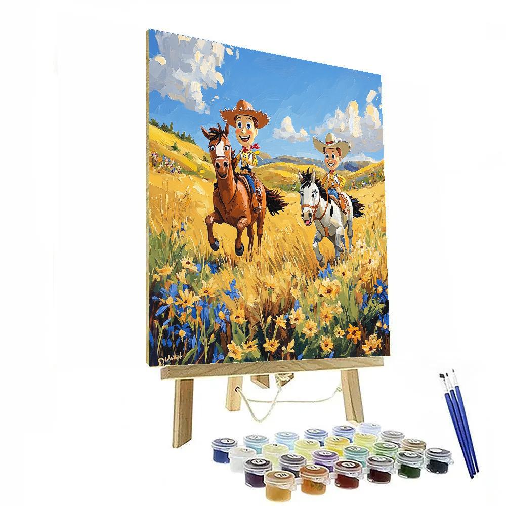 Woody And Bullseye’s Prairie Adventure Disney Inspired Number painting