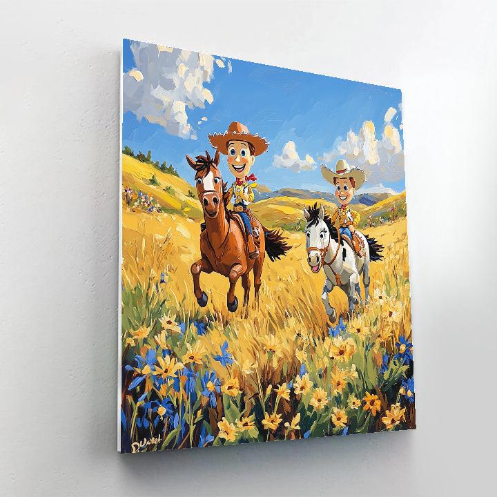 Woody And Bullseye’s Prairie Adventure Disney Inspired Number painting