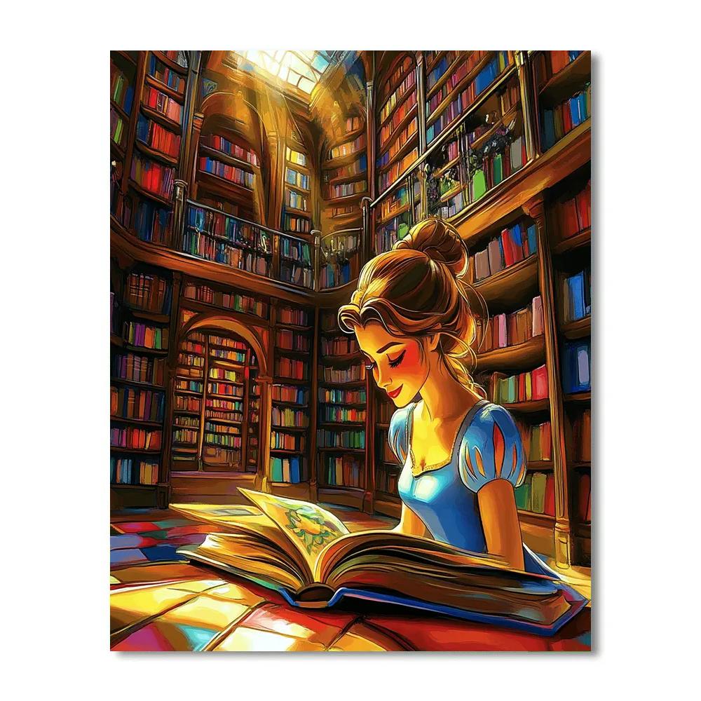 Belle’s Library Afternoon Disney Inspired paint by color