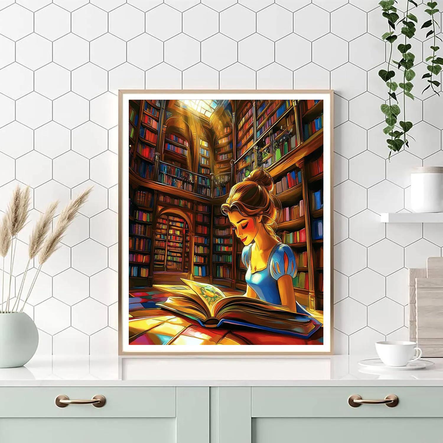 Belle’s Library Afternoon Disney Inspired paint by color