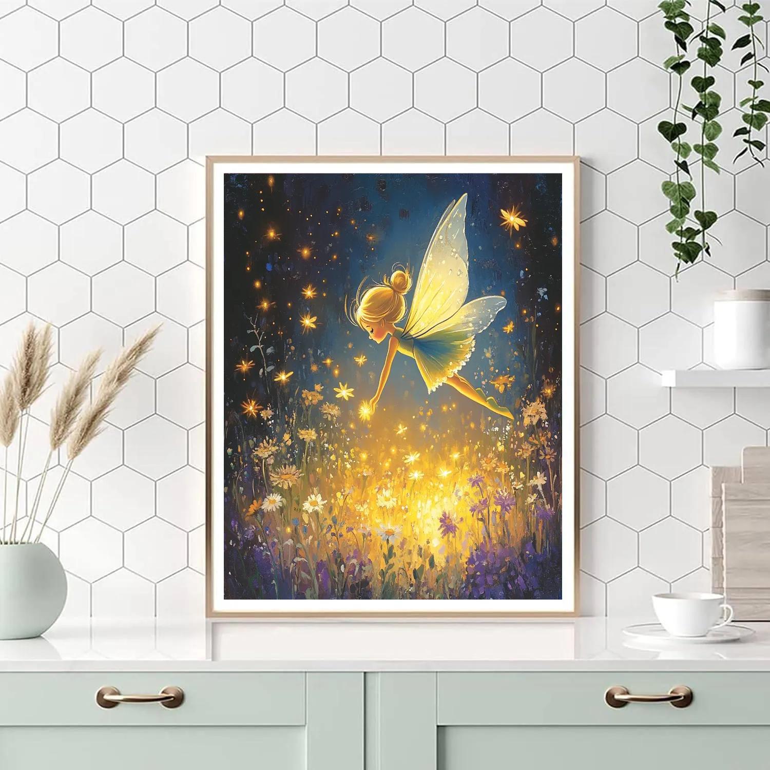 Tinker Bell’s Twilight Meadow Disney Inspired Paint by numbers art
